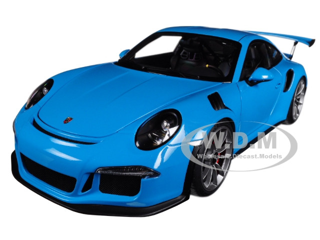 Porsche 911 (991) GT3 RS Miami Blue with Dark Grey Wheels 1/18 Model Car by Autoart